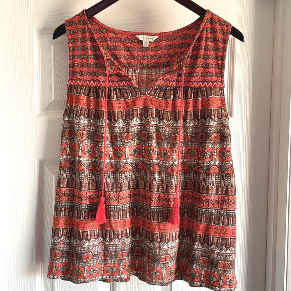 Lucky brand boho sleeveless orange top